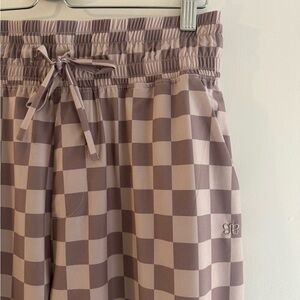 Albion Fit AUDREY WIDE LEG PANTS, BROWN CHECKERS medium